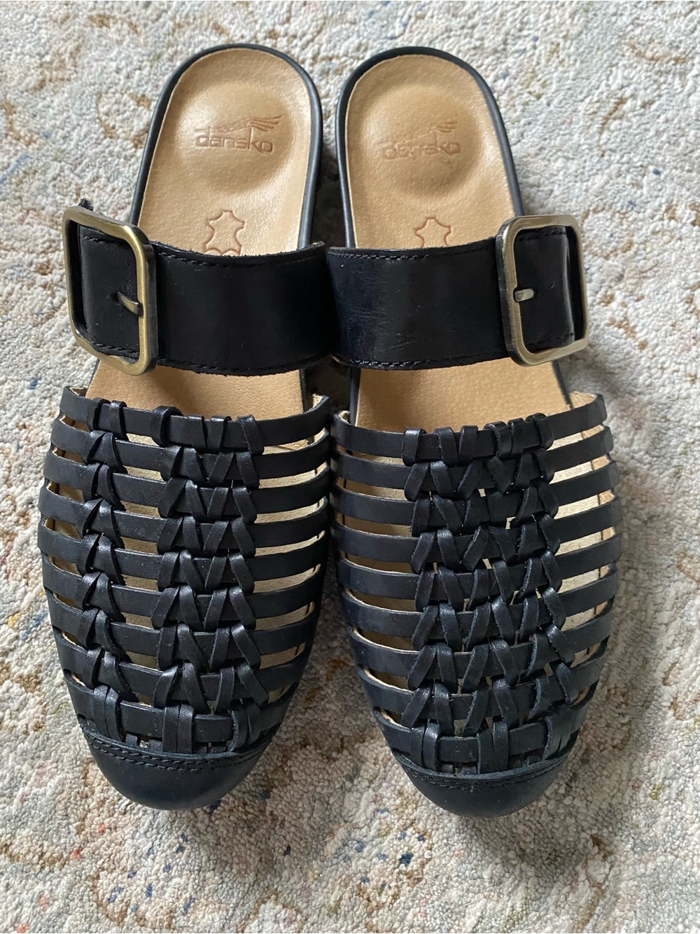 Dansko Leilani Leather Huarache Mule Clogs Woven Slip On Shoes Comfort Boho Sz 9 - Picture 2 of 7